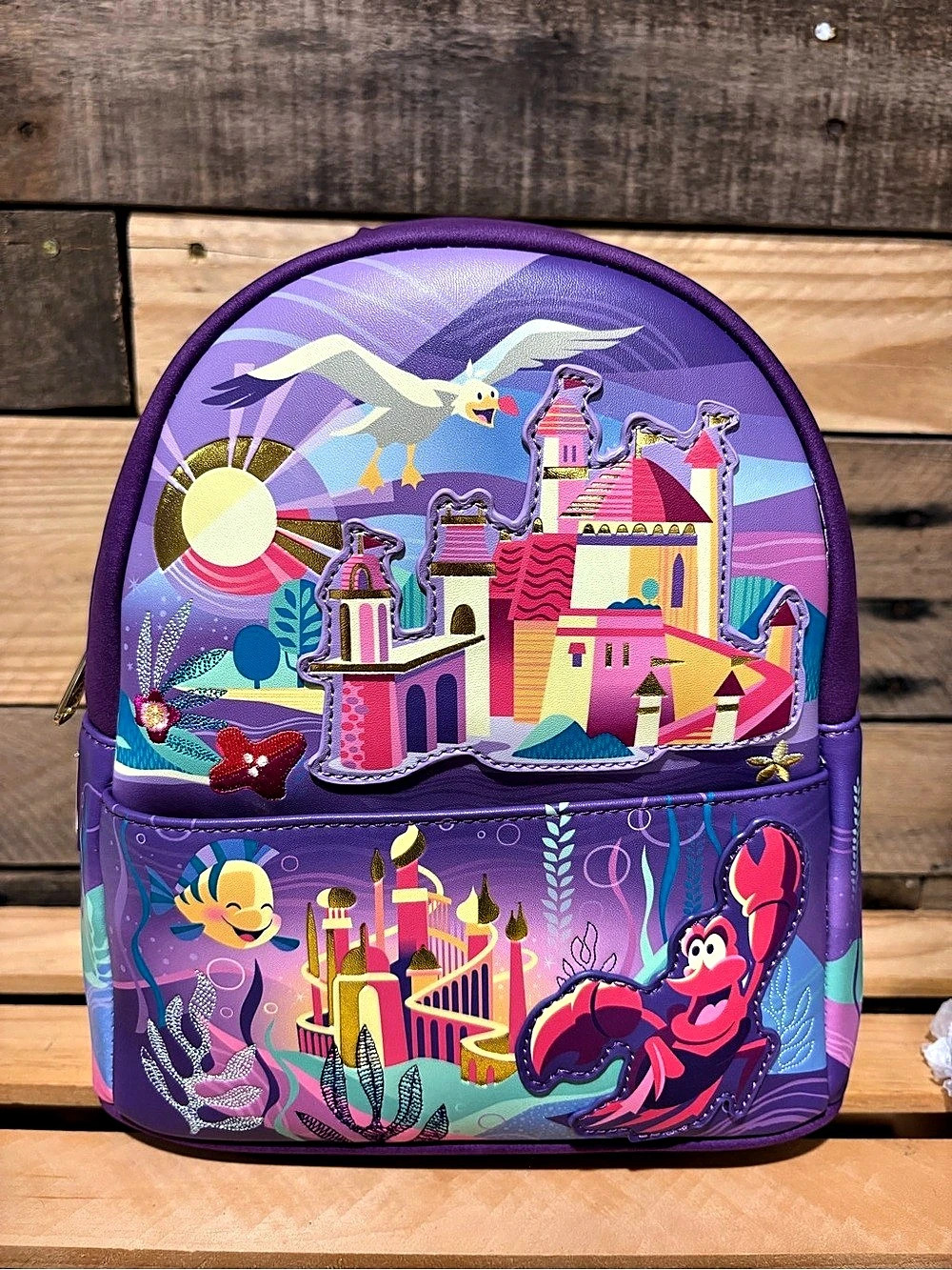Disney The Little Mermaid Loungefly Mini Backpack Purple Mini Backpack NWT